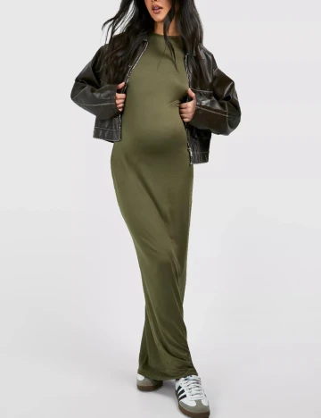 Rochie lunga Boohoo maternity, verde Verde