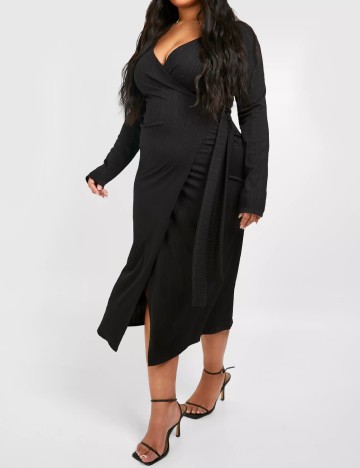 Rochie medie Boohoo Plus Size, negru