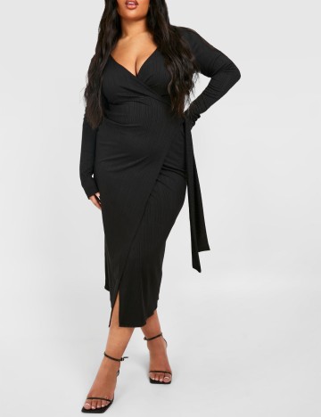 Rochie medie Boohoo Plus Size, negru