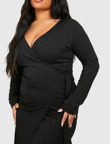 Rochie medie Boohoo Plus Size, negru Negru