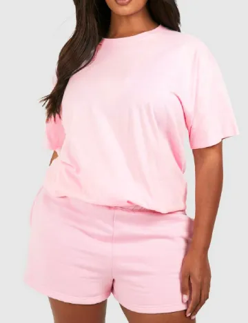 Tricou Boohoo Plus Size, roz Roz