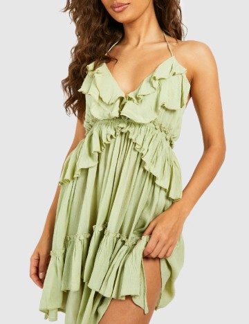 Rochie scurta Boohoo, verde