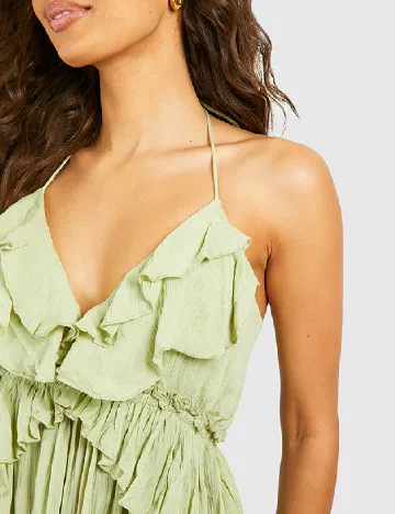 Rochie scurta Boohoo, verde Verde