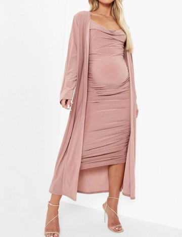 Set Cardigan si rochie Boohoo maternity, roz