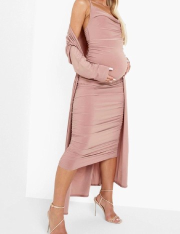 Set Cardigan si rochie Boohoo maternity, roz