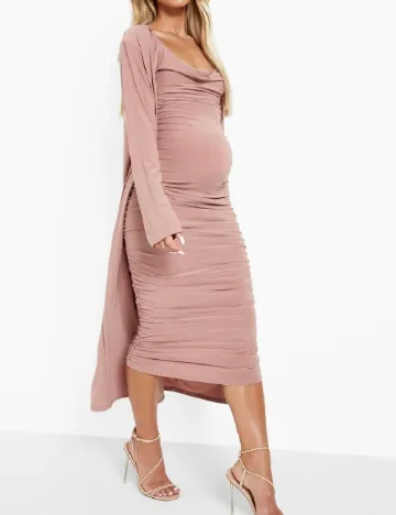 Set Cardigan si rochie Boohoo maternity, roz Roz