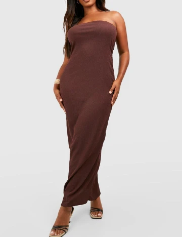 Rochie lunga Boohoo Plus Size, maro Maro