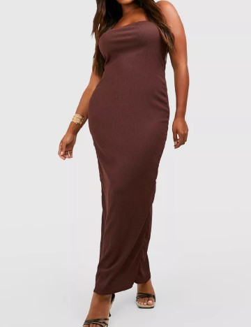 Rochie lunga Boohoo Plus Size, maro