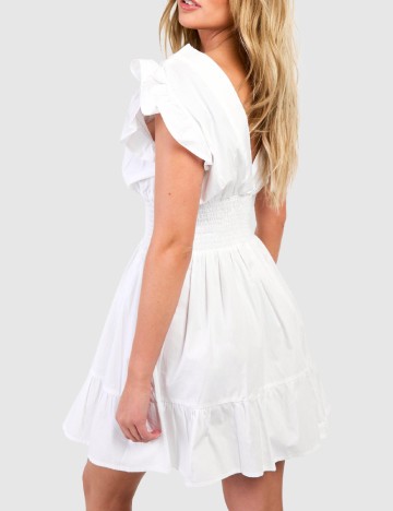 Rochie scurta Boohoo, alb