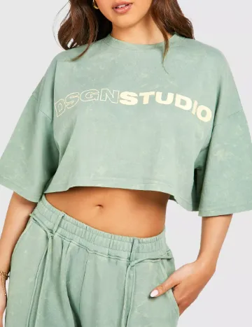 Top Boohoo, verde Verde