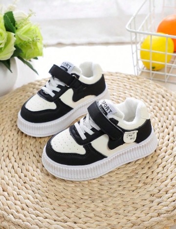 Adidasi Shein Kids, alb/negru