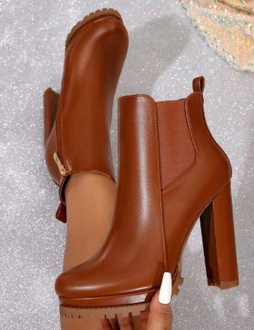 Botine SHEIN, maro