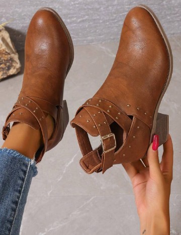 Botine SHEIN, maro