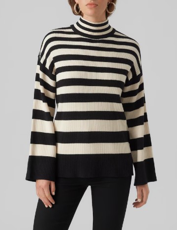 Pulover Vero Moda, alb/negru