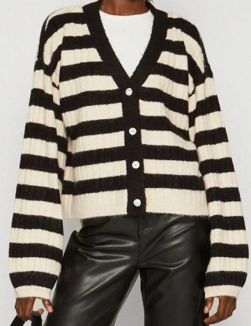 Cardigan Vero Moda, crem/negru