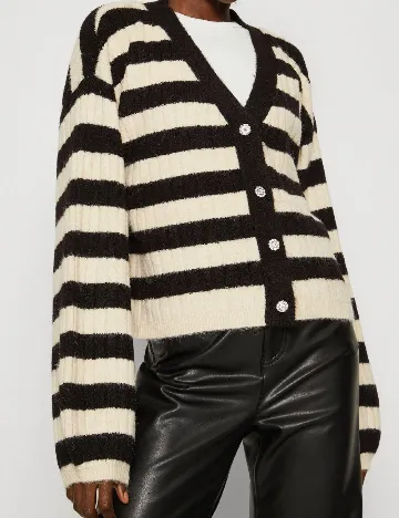 Cardigan Vero Moda, crem/negru Crem