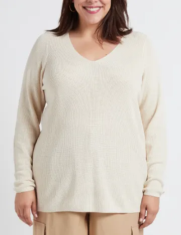 Bluza Vero Moda Curve, crem Crem