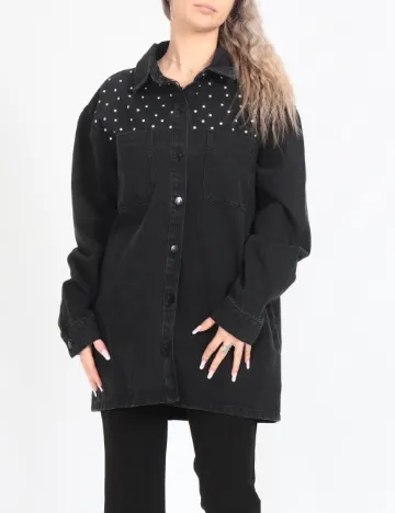 Jacheta Oversize Noisy May, negru Negru