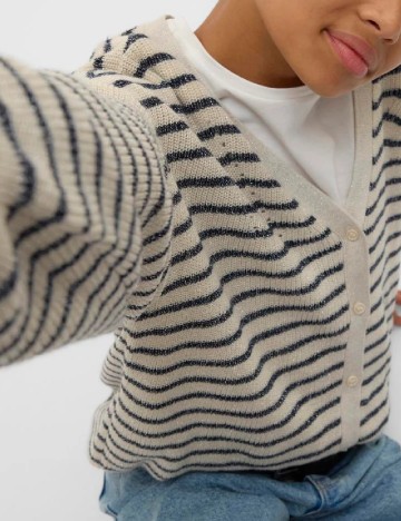 Cardigan Vero Moda Kids, crem/negru