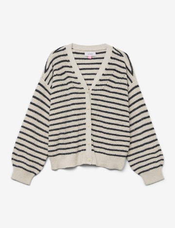 Cardigan Vero Moda Kids, crem/negru