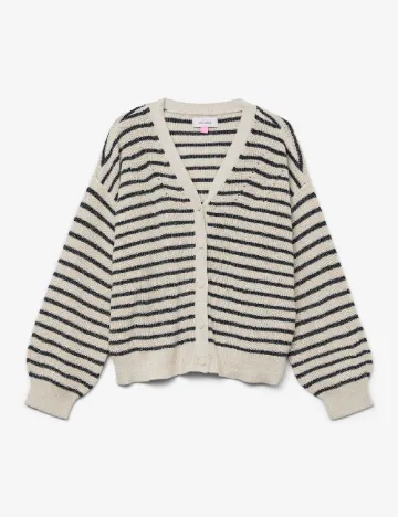 Cardigan Vero Moda Kids, crem/negru Crem