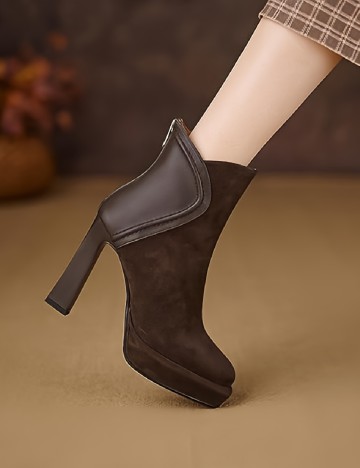 Botine SHEIN, maro