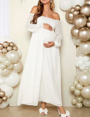 Rochie lunga SHEIN Maternity, alb Alb