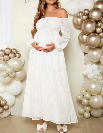 Rochie lunga SHEIN Maternity, alb Alb