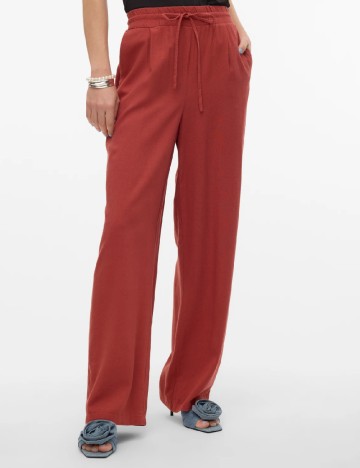 Pantaloni Vero Moda, caramiziu