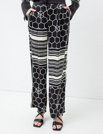 Pantaloni Vero Moda, negru/alb