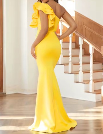 Rochie lunga Miss ord, galben