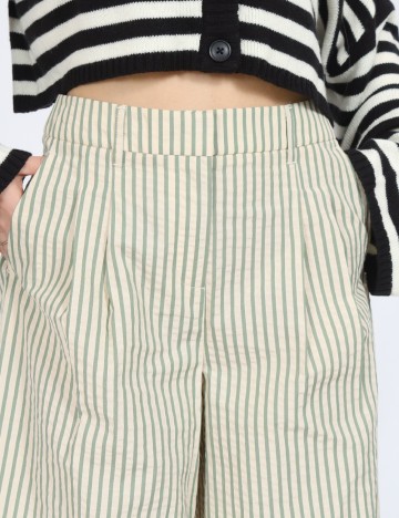 Pantaloni Vero Moda, crem/verde