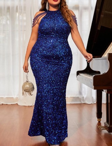 Rochie lunga SHEIN CURVE, albastru