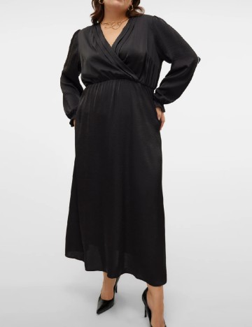 Rochie lunga Vero Moda Curve, negru