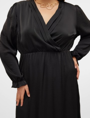 Rochie lunga Vero Moda Curve, negru