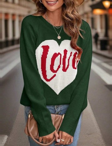 Pulover SHEIN CURVE, verde