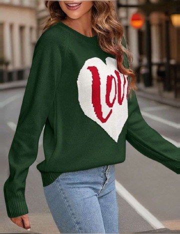 Pulover SHEIN CURVE, verde