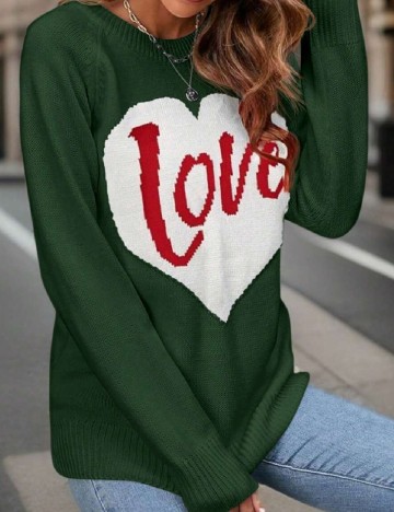 Pulover SHEIN CURVE, verde