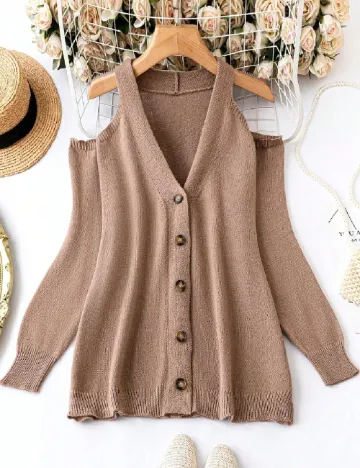 Cardigan SHEIN CURVE, maro Maro