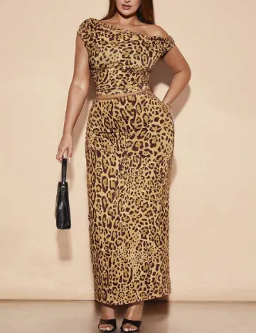 Compleu SHEIN CURVE, animal print Animal print