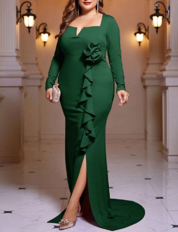 Rochie lunga SHEIN CURVE, verde