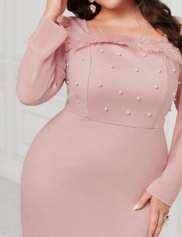 Rochie medie SHEIN CURVE, roz