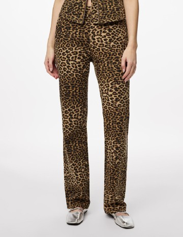 Pantaloni Pieces, animal print