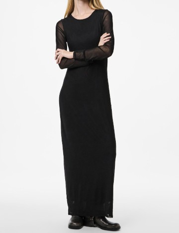 Rochie lunga Pieces, negru