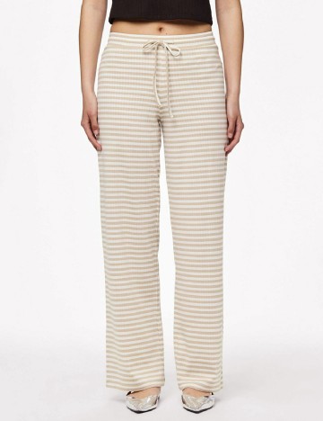 Pantaloni Pieces, crem