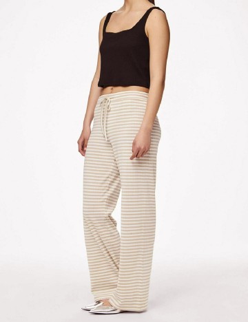 Pantaloni Pieces, crem