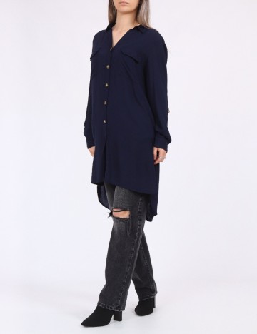 Camasa Vero Moda, bleumarin inchis
