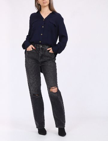 Camasa Vero Moda, bleumarin inchis