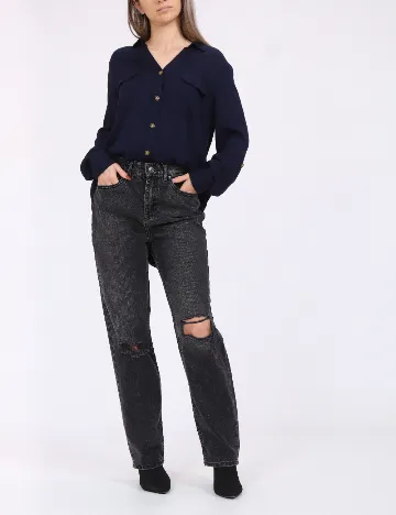 Camasa Vero Moda, bleumarin inchis
