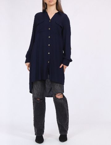 Camasa Vero Moda, bleumarin inchis